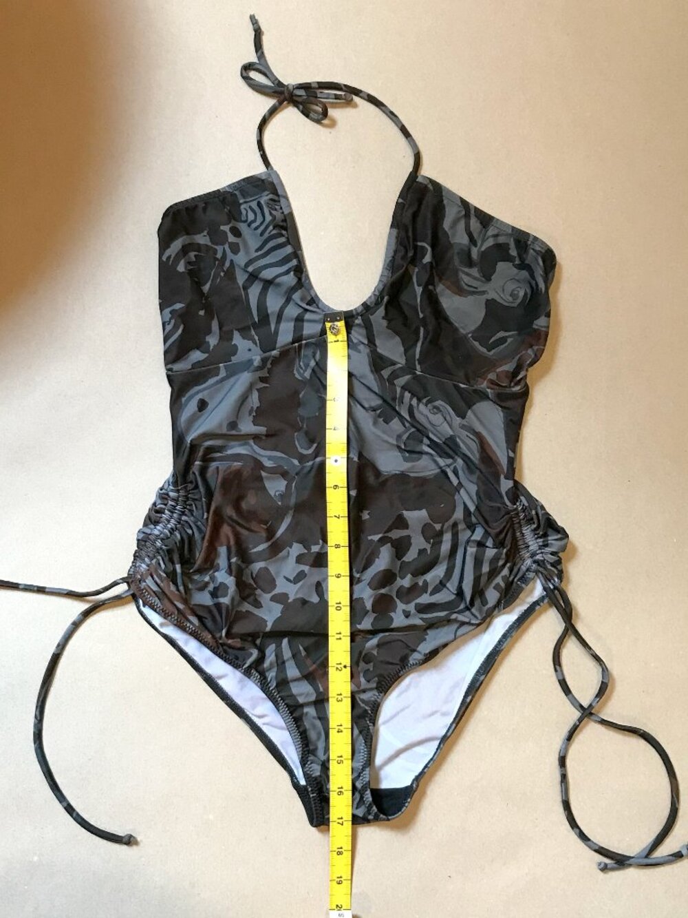 Rachel Comey Swimsuit in painterly gray patterned print